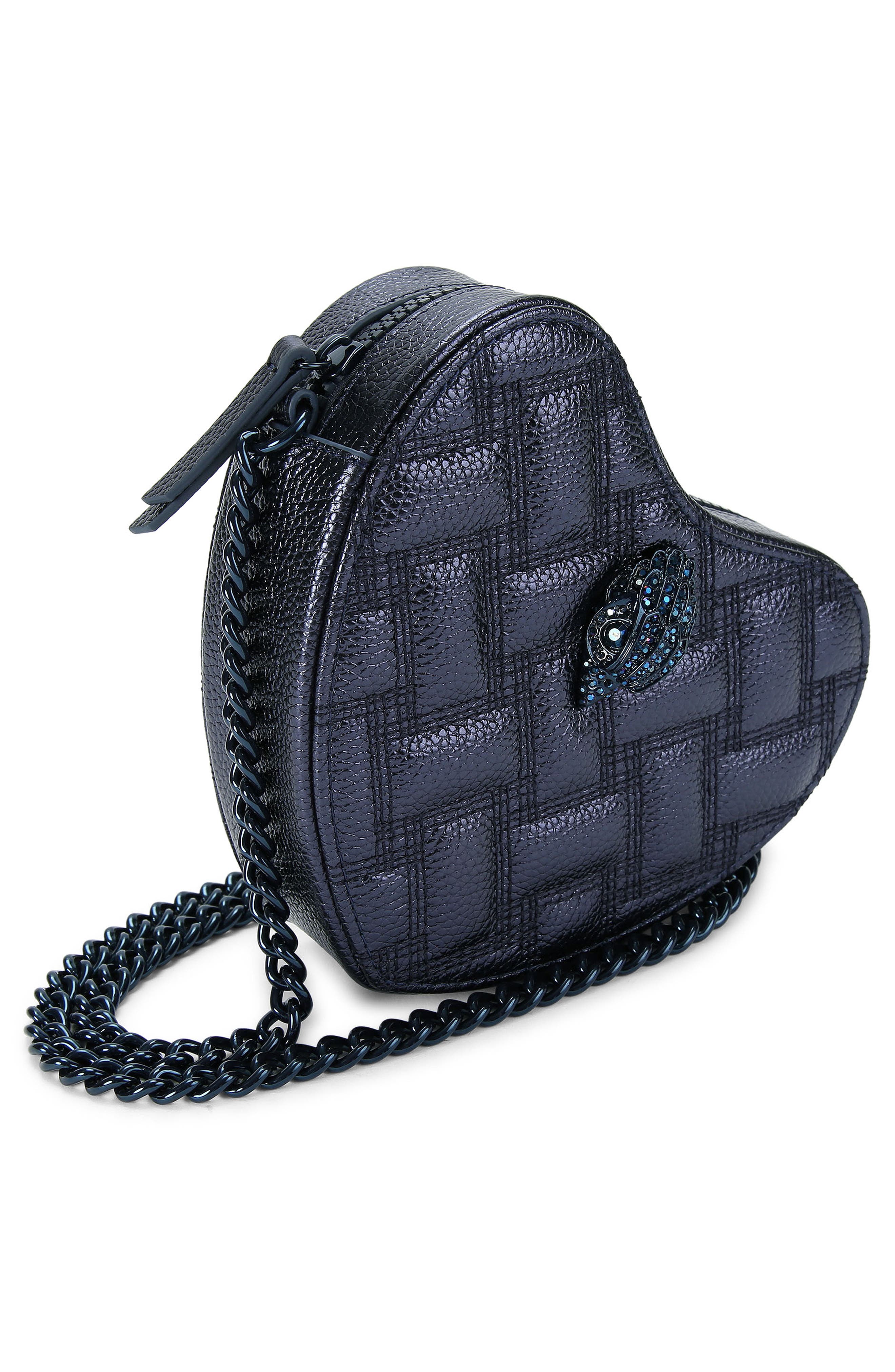 Kurt Geiger London Kensington Heart Quilted Leather Crossbody Bag, Alternate, color, 