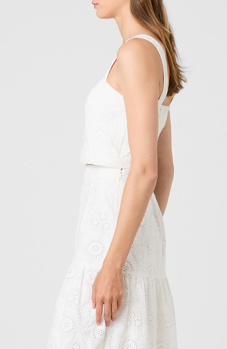 French Connection Svea Eyelet Crop Tank, Alternate, color, Summer White