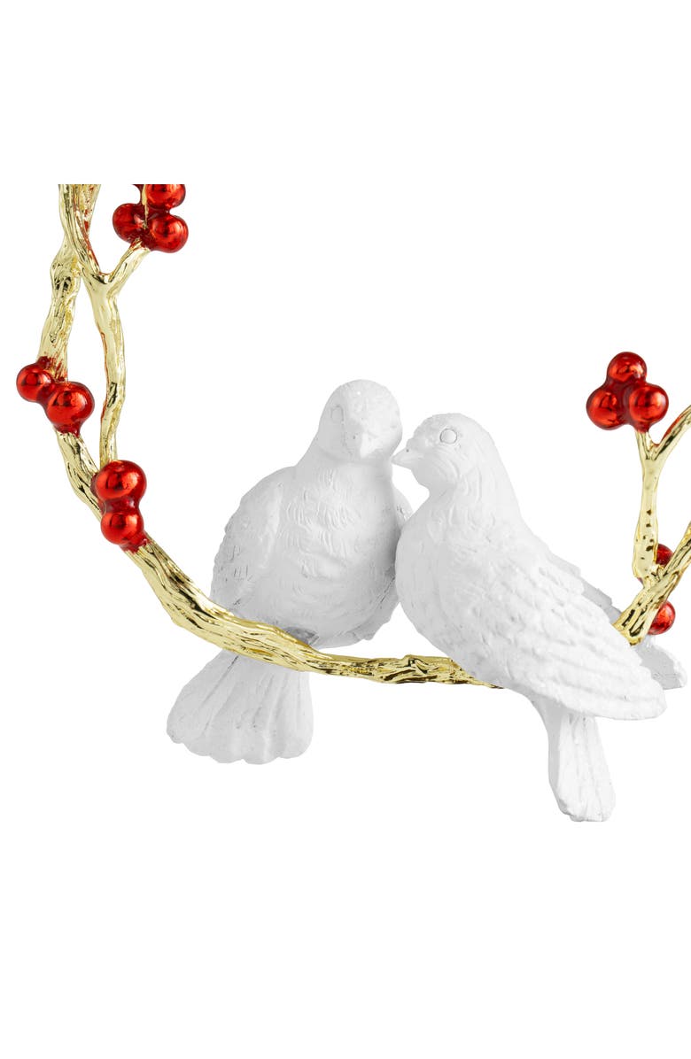 Michael Aram Turtle Doves Ceramic Ornament, Alternate, color, Gold/ Red