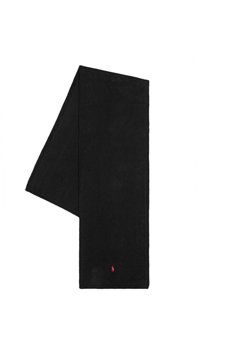 Polo Ralph Lauren Lightweight Cotton Knit Scarf, Main, color, Polo Black