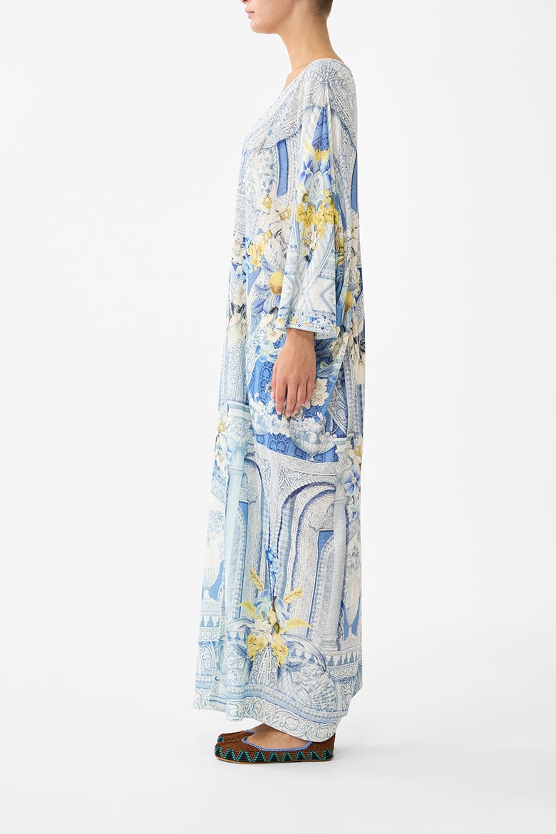V Neck Batwing Kaftan, Alternate, color, De Nada Granada