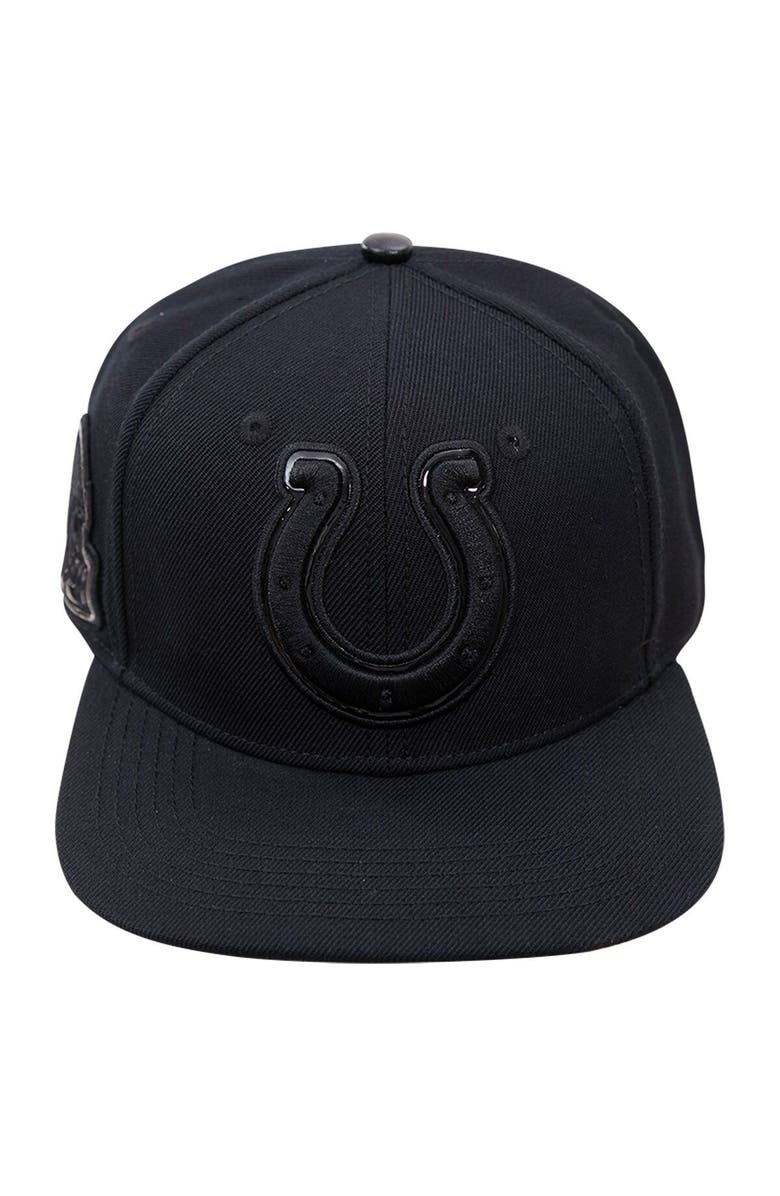 PRO STANDARD Men's Pro Standard  Indianapolis Colts Triple Black Snapback Hat, Alternate, color, 