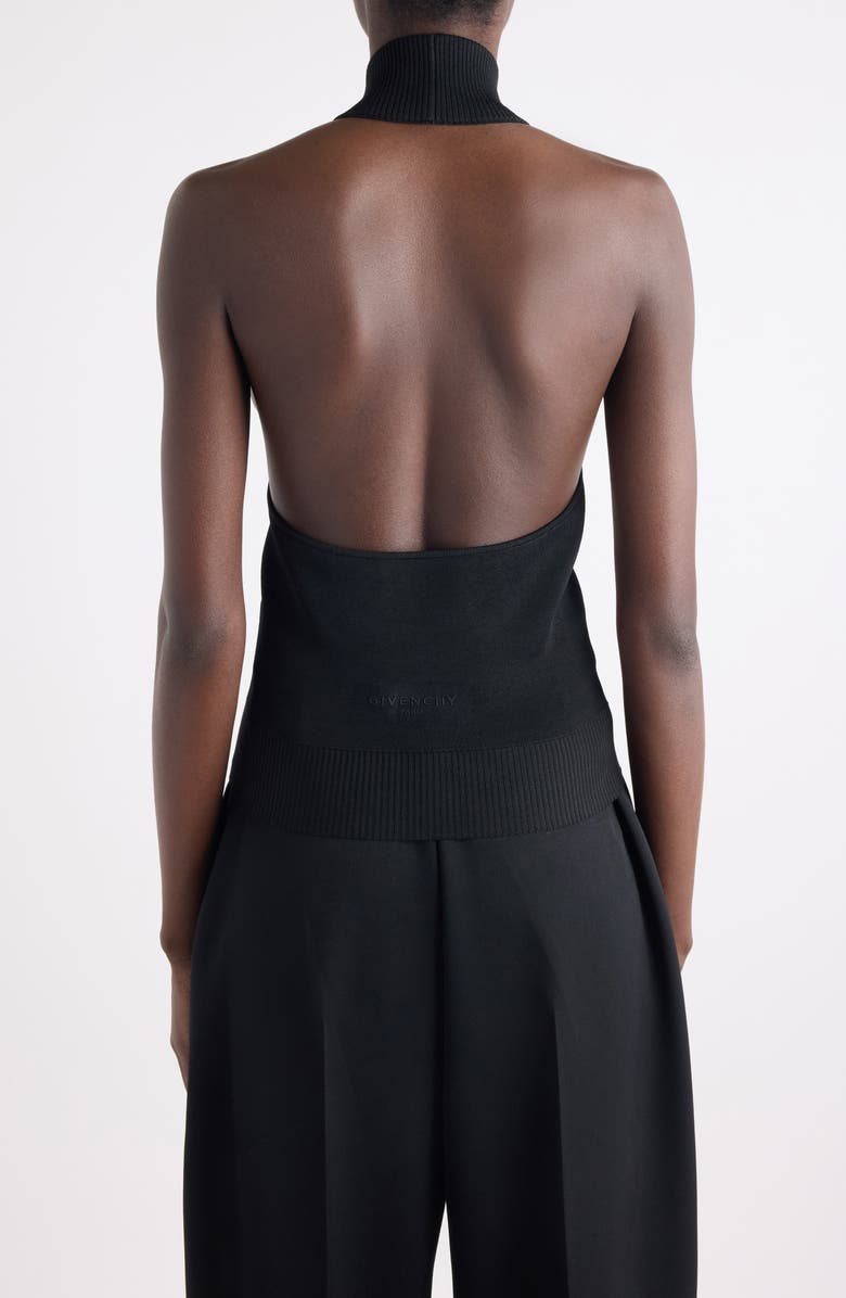 Givenchy High Neck Open Back Top, Alternate, color, Black