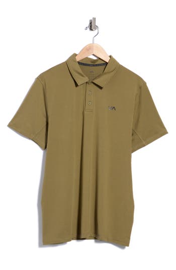 Rvca Sport Vent Polo In Light Olive