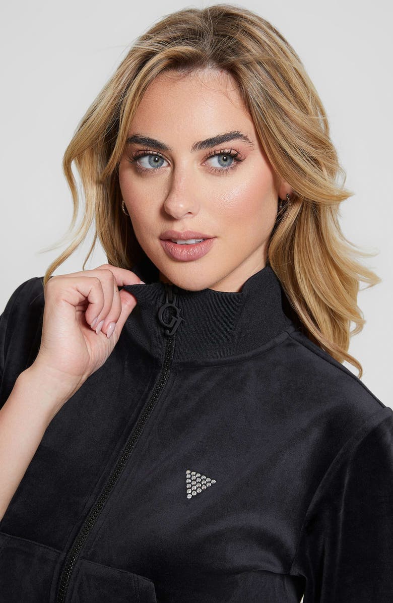 GUESS Couture Embellished Velvet Jacket, Alternate, color, 