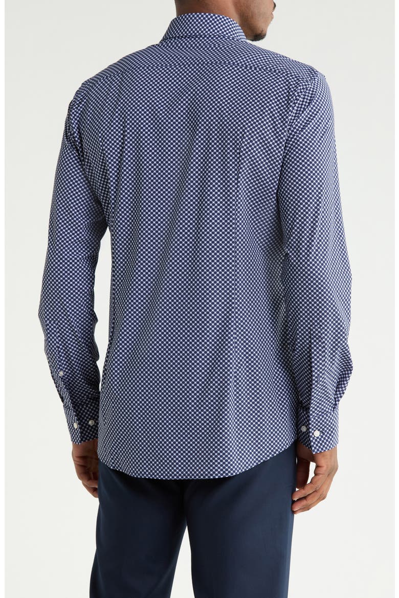 Kenno Trim Fit Performance Dress Shirt, Alternate, color, DARK BLUE