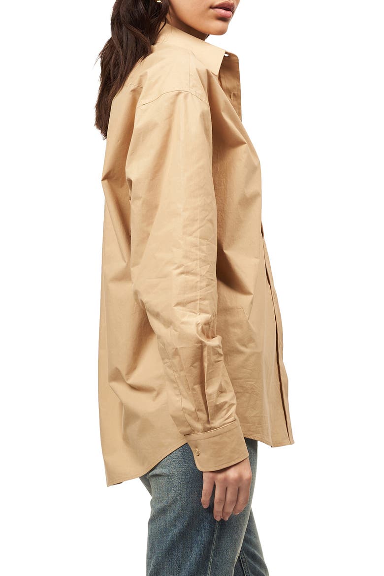 Elianna Oversize Cotton Button-Up Shirt, Alternate, color, INCENSE