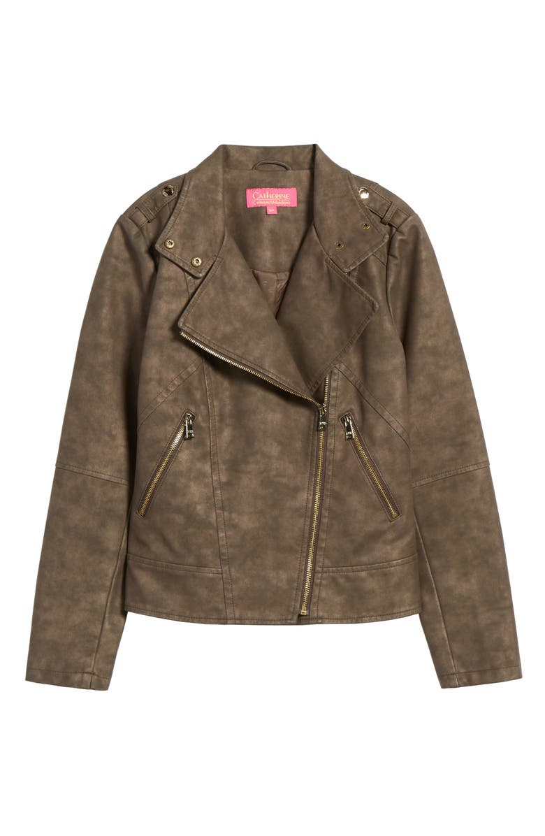 Catherine Catherine Malandrino Faux Leather Moto Jacket, Alternate, color, 
