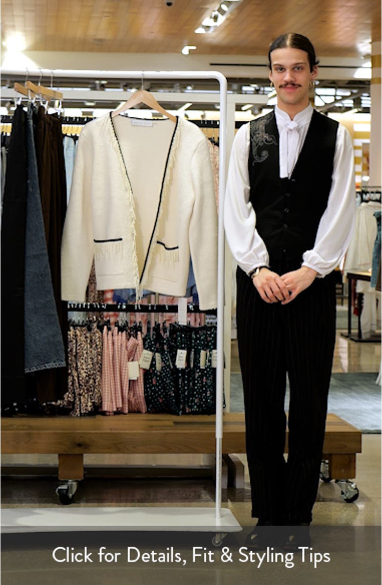 Imitation Pearl Trim Cardigan, sales video thumbnail