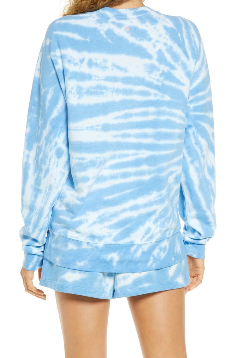 Tie Dye Crewneck Sweatshirt, Alternate, color, BLUE SWIM