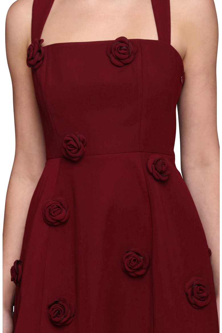 Rosette Appliqué Minidress, Alternate, color, MERLOT