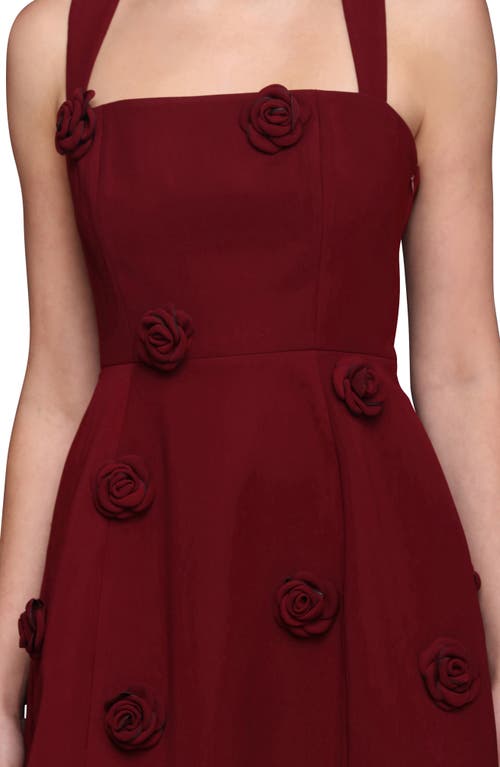 Avec Les Filles Rosette Appliqué Minidress In Burgundy