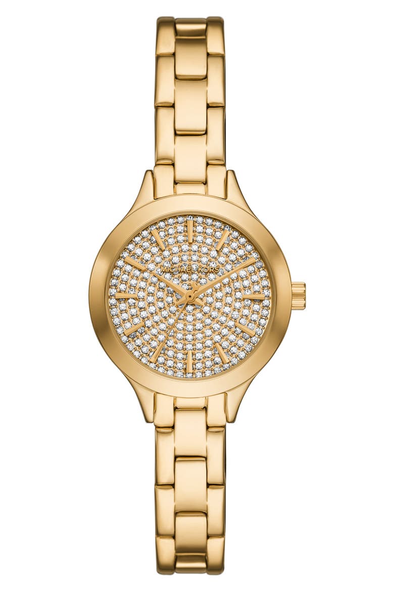 Aspyn Crystal Bracelet Watch, 28mm, Main, color, GOLD