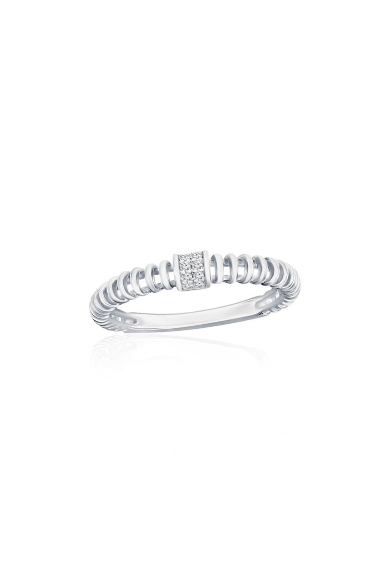 Sterling Silver Pavé CZ Wire Ring, Main, color, SILVER