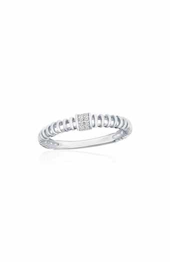 SIMONA Sterling Silver Pavé CZ Wire Ring