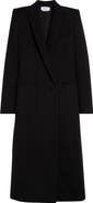 McQueen Stacked Shoulder Wool & Cashmere Long Coat