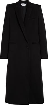 McQueen Stacked Shoulder Wool & Cashmere Long Coat
