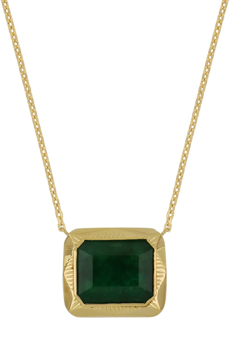 Bony Levy El Mar Emerald Textured Pendant Necklace, Main, color, 