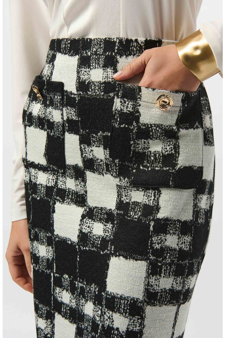 Check Jacquard Miniskirt, Alternate, color, BLACK/ CREAM