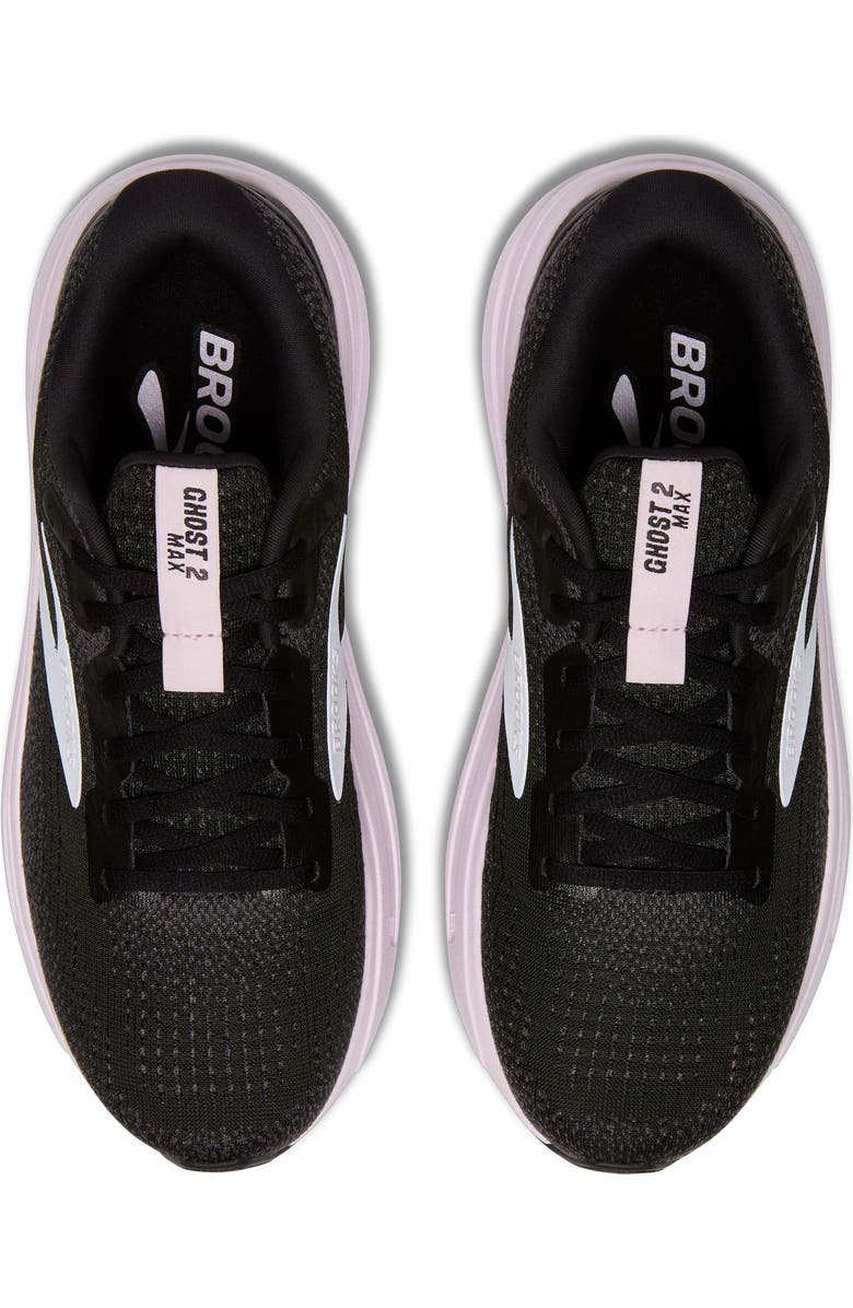 Brooks Ghost Max 2 Running Shoe, Alternate, color, Black/White/Orchid Ice