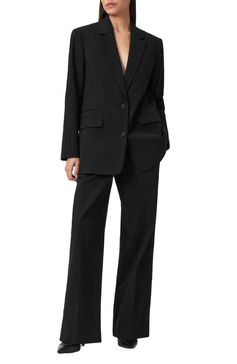 AllSaints Essen Stretch Cotton Blazer, Alternate, color, Black