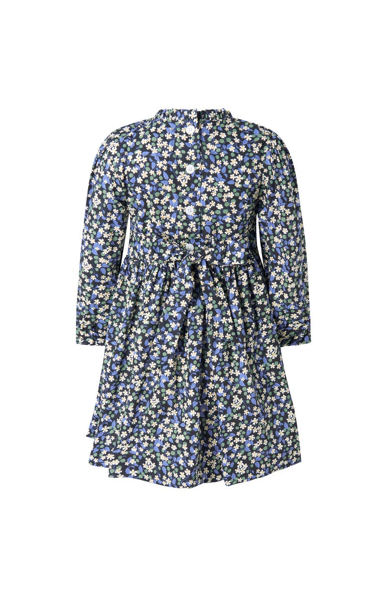 Rachel Riley Floral Berry Ruched Dress, Alternate, color, Navy
