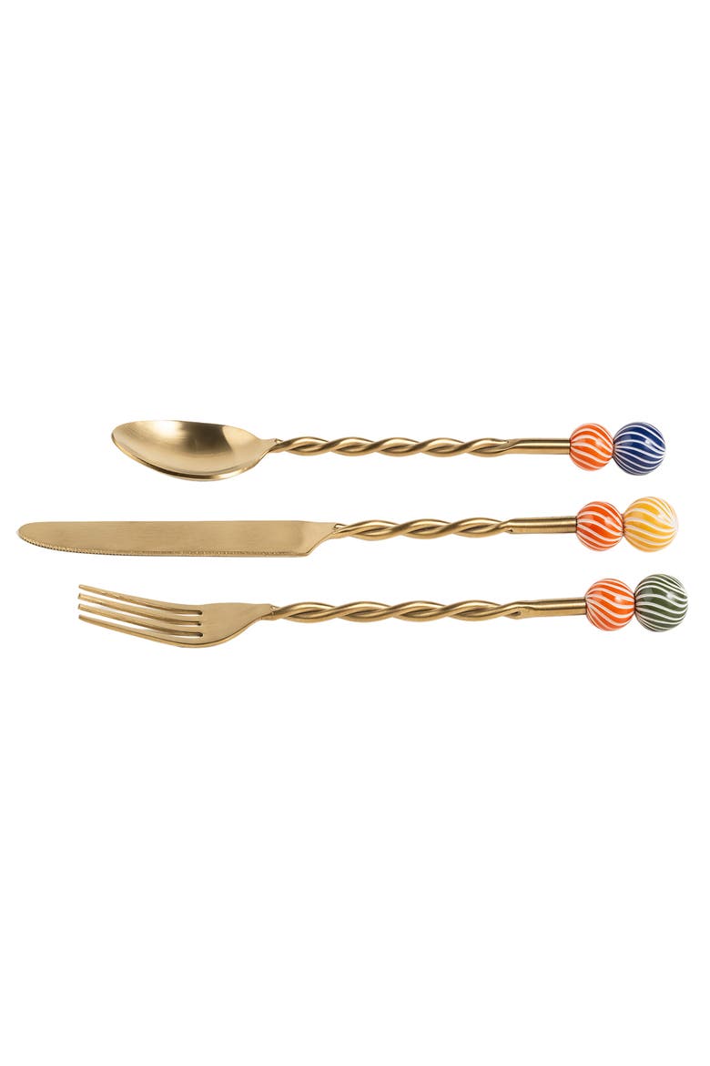 Rampur Steel Cutlery Set Cheerland Set of 3, Alternate, color, Gold