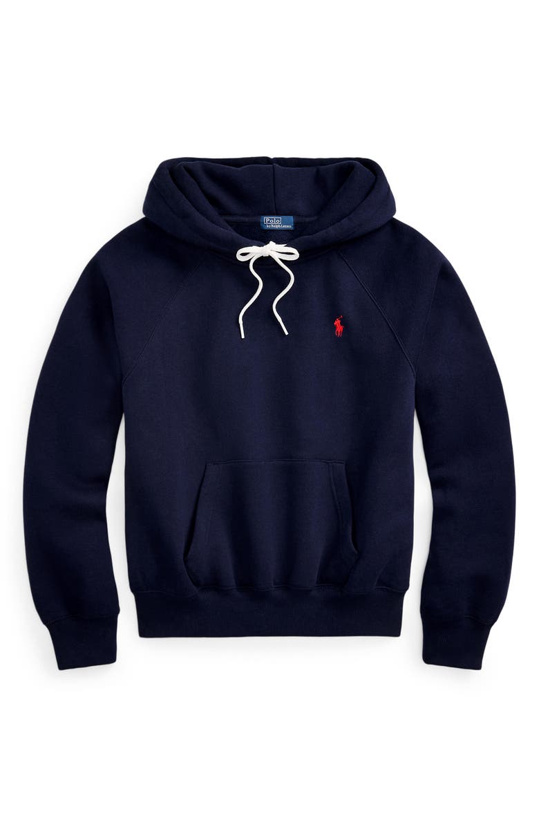 Polo Ralph Lauren Arctic Fleece Shrunken Fit Hoodie, Alternate, color, Cruise Navy