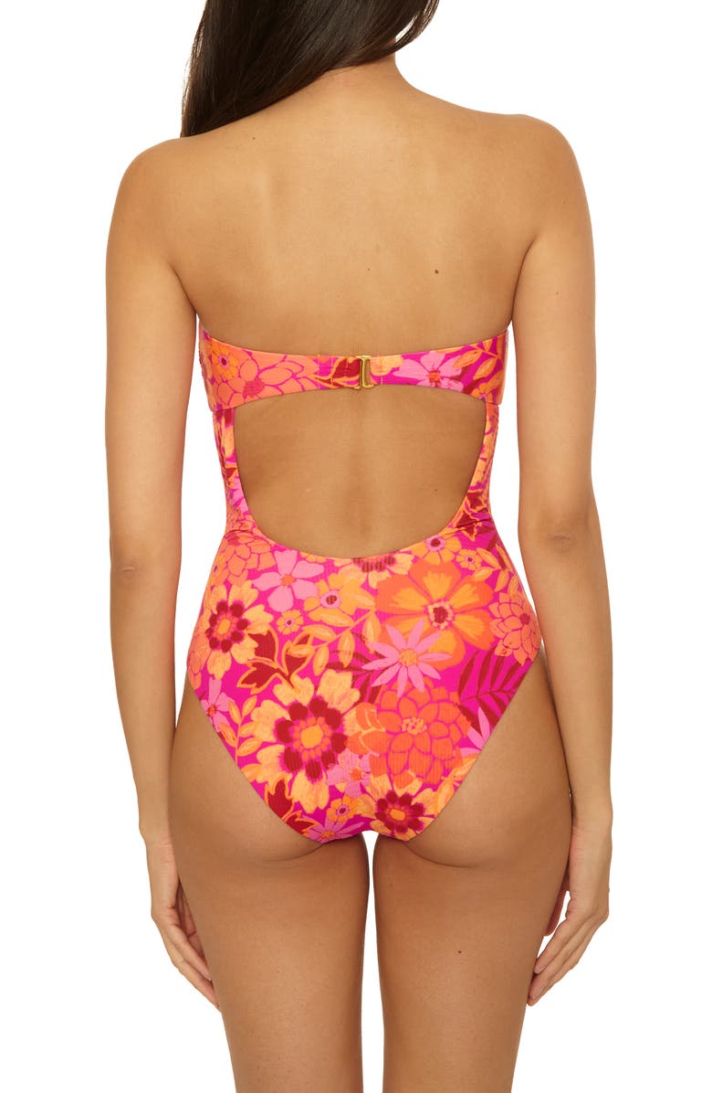Becca Copacabana Bandeau One-Piece Swimsuit, Alternate, color, Pink Multi