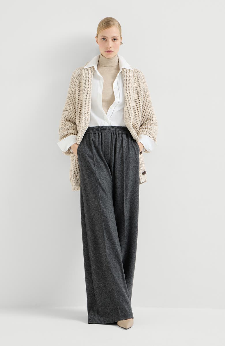 Brunello Cucinelli Cashmere jersey trousers, Alternate, color, Anthracite