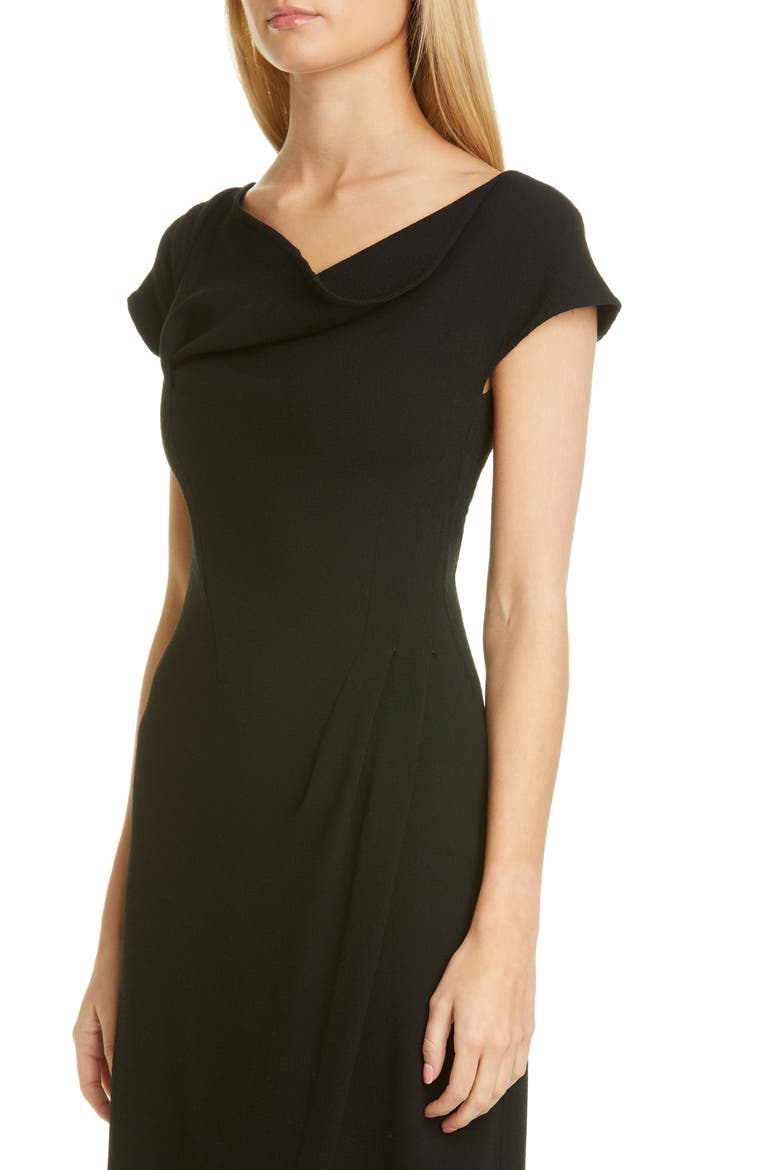 Drape Neck Dress, Alternate, color, BLACK