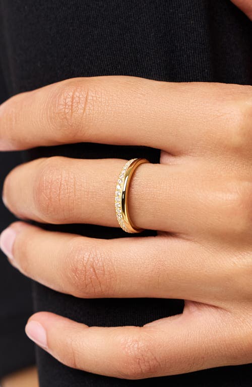Ana Luisa Celine Cubic Zirconia Double Band Stackable Ring In Gold