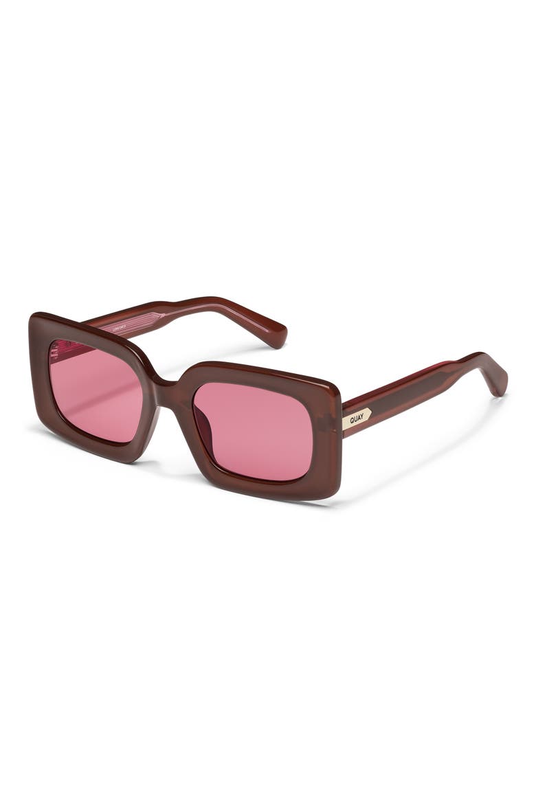 Talk Show 53mm Square Sunglasses, Alternate, color, DARK BROWN/ MAGENTA