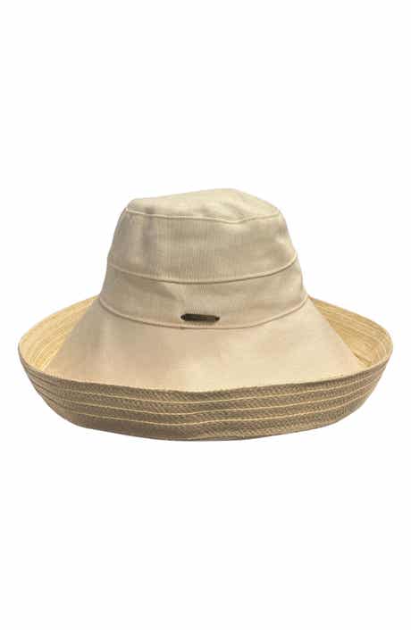 Nicole Miller Woven & Straw Cruiser Hat