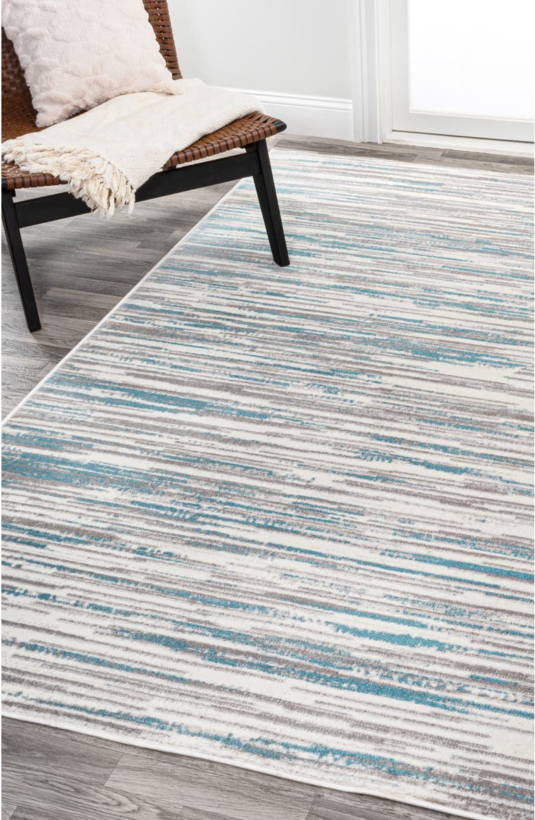 JONATHAN Y Speer Abstract Linear Stripe Area Rug, Alternate, color, Gray/Blue