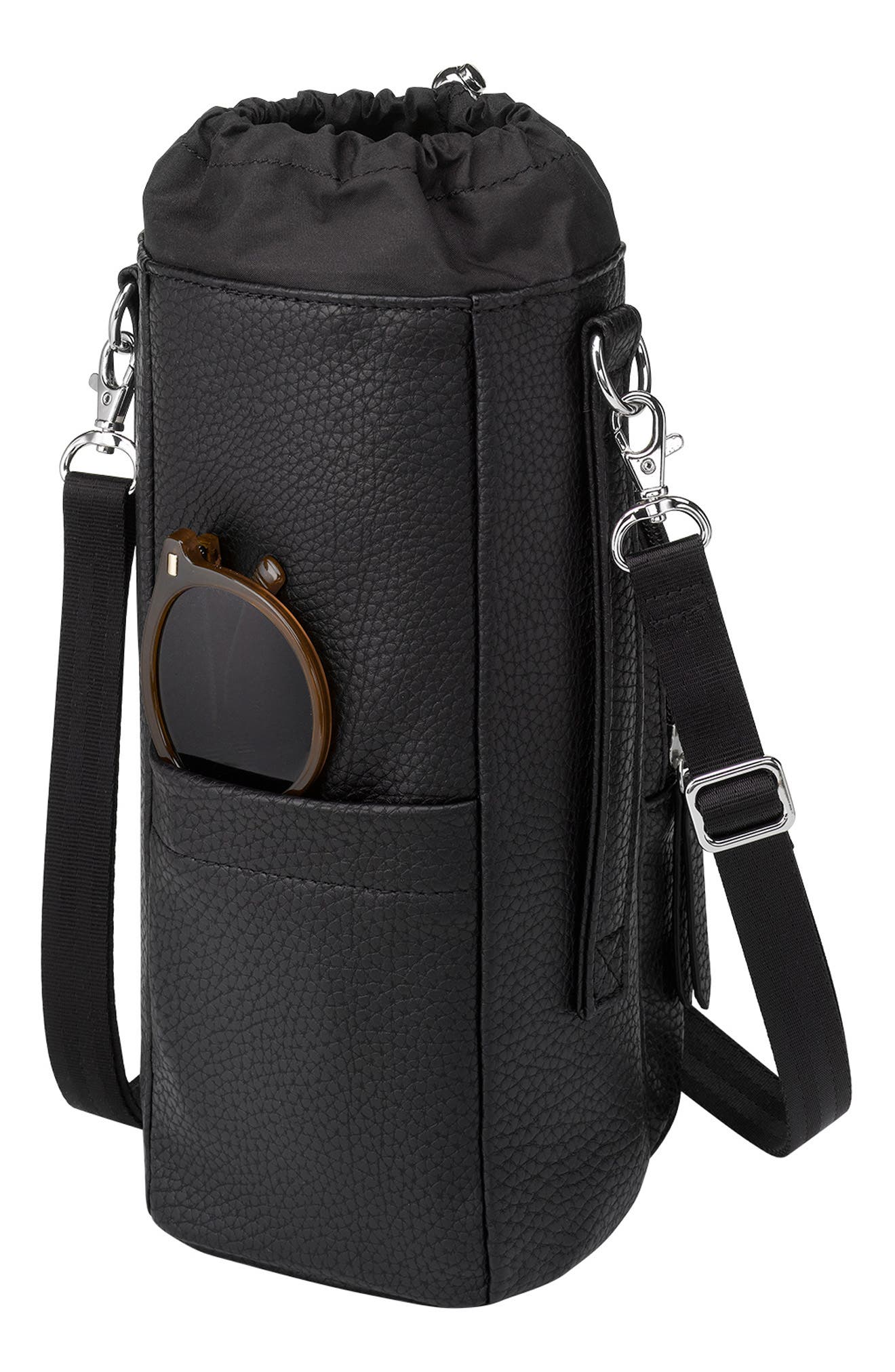 Petunia Pickle Bottom Viva Water Bottle Crossbody Bag, Alternate, color, Ebony