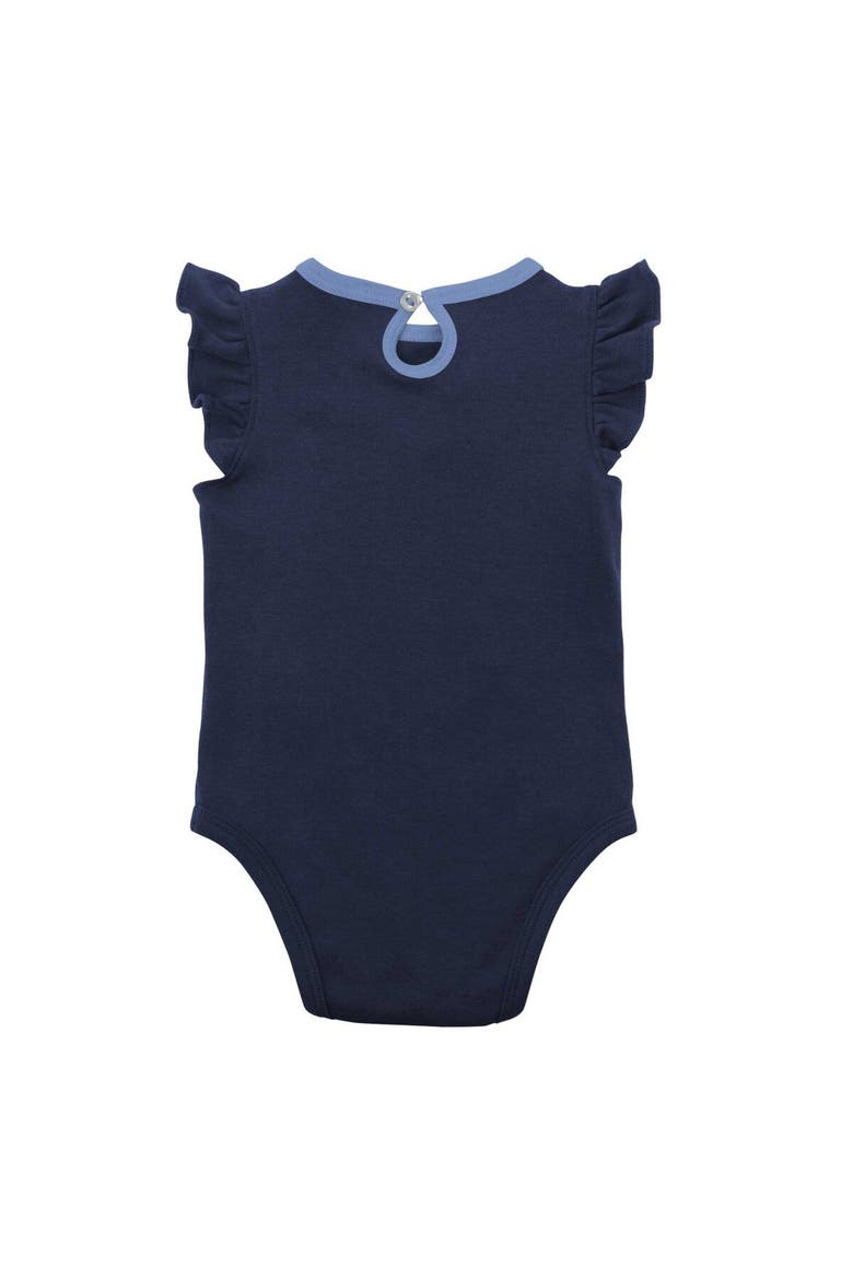 Newborn & Infant Navy/Light Blue Tampa Bay Rays Three-Piece Love of Baseball Bib Bodysuit & Booties Set, Alternate, color, Navy