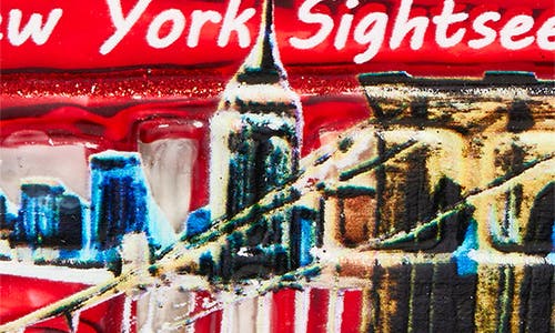 The Whitehurst Company Nyc Double Decker Tour Bus Glass Ornament In Multi