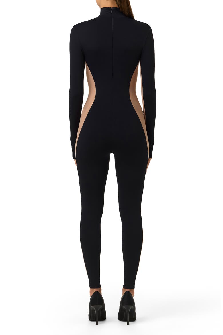 Body Flex Two-Tone Jumpsuit, Alternate, color, BLACK