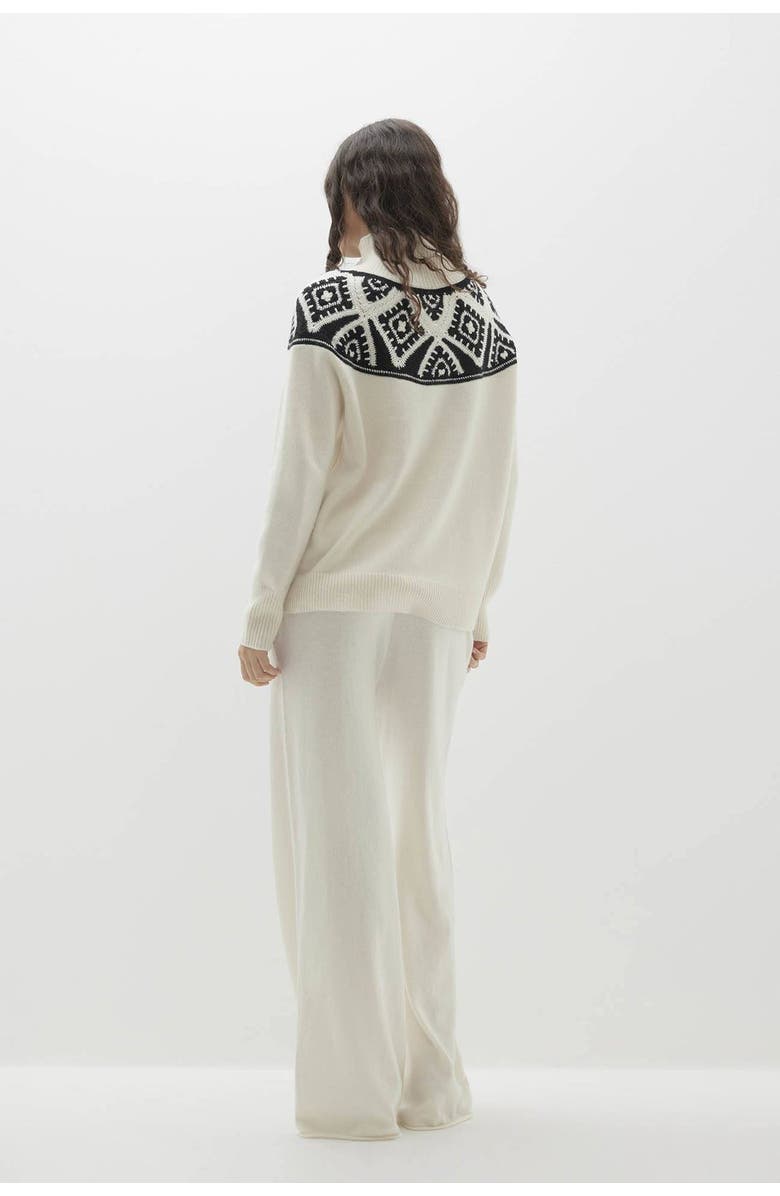 NAKED CASHMERE Oona Cashmere Blend Turtleneck Sweater, Alternate, color, Natural/Black