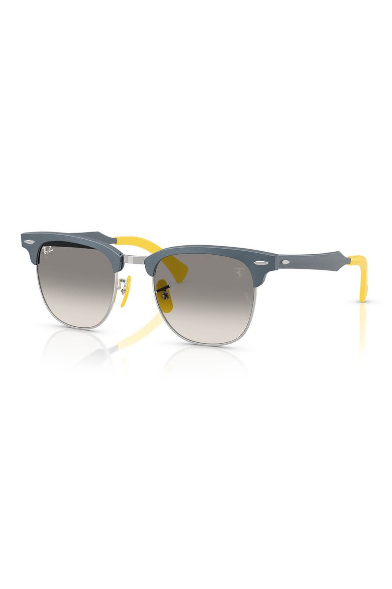 60mm Scuderia Ferrari Clubmaster Polarized Sunglasses, Alternate, color, GREY GRADIENT