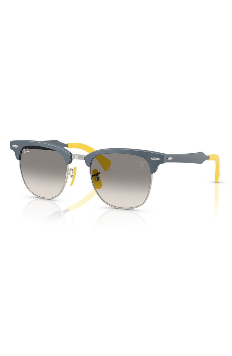 Ray-Ban 60mm Scuderia Ferrari Clubmaster Polarized Sunglasses, Alternate, color, Grey Gradient