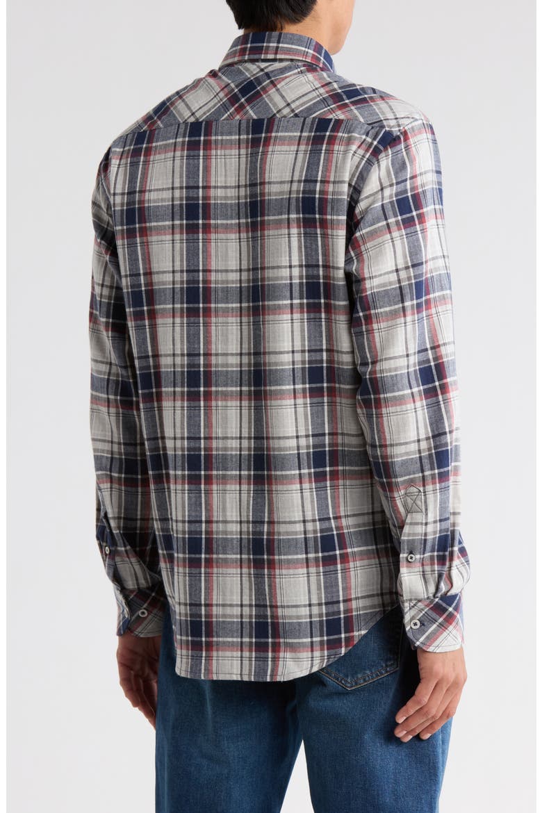 Jacob Plaid Button-Down Shirt, Alternate, color, GREY