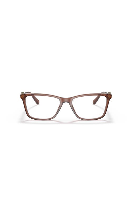 Versace 53mm Rectangle Optical Glasses In Brown