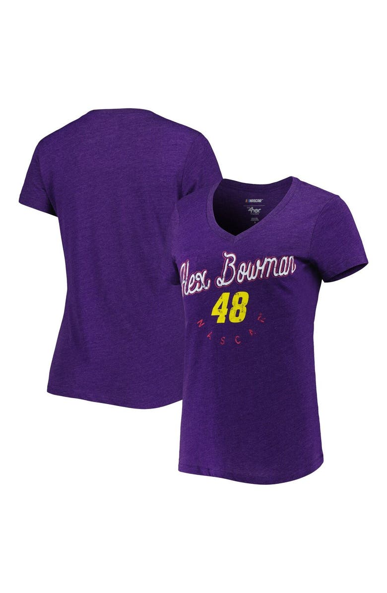 G-III 4HER BY CARL BANKS Women's G-III 4Her by Carl Banks Purple Alex Bowman Bump & Run V-Neck T-Shirt, Main, color,