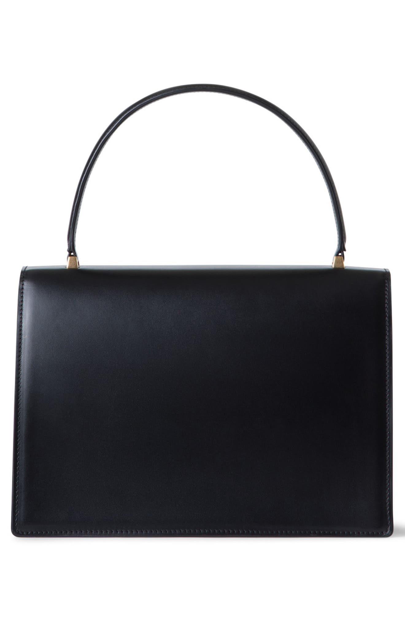 Akris Medium Alice Leather Top Handle Bag, Alternate, color, Black