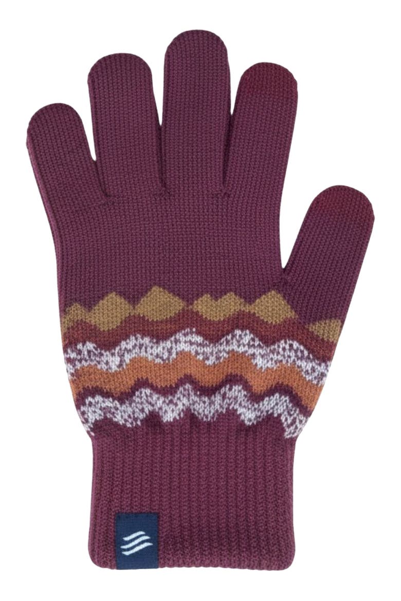 The Merino Wool Mountain and Marled Knit Glove 2-pack, Alternate, color, Burgundy