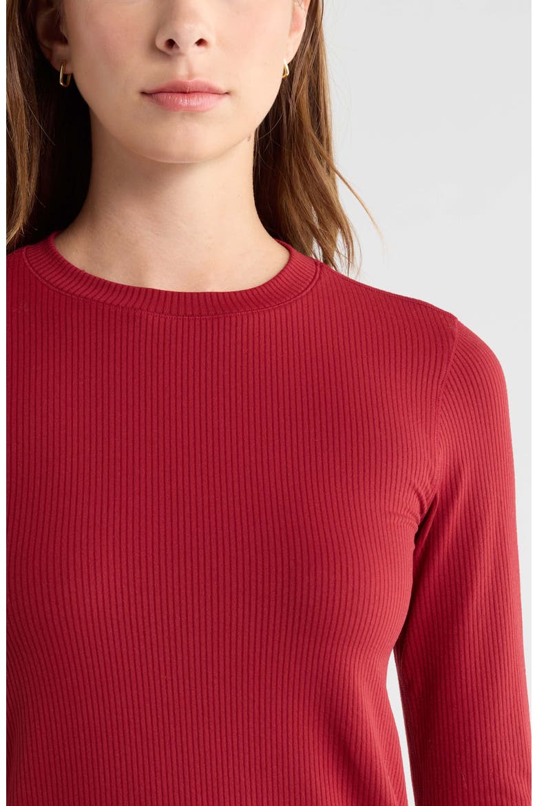 Fitted Seamless Long Sleeve T-Shirt, Alternate, color, RED AUTUMN