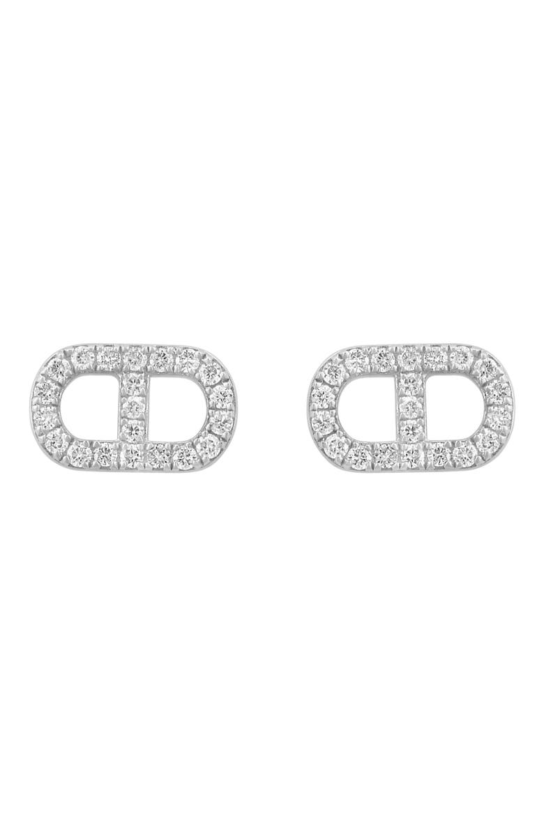 Sterling Silver Diamond Earrings - 0.29 ctw, Main, color, WHITE