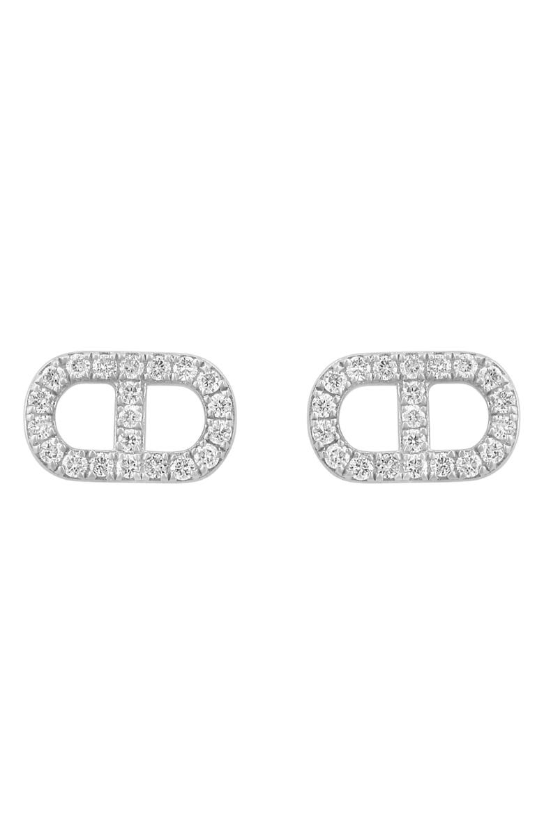 EFFY Sterling Silver Diamond Earrings - 0.29 ctw, Main, color, White Gold